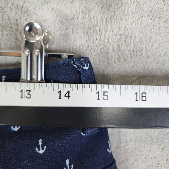 Juniors Almost Famous Blue Denim Anchor Print Shorts Hi Rise 3" Inseam Size 9 - Picture 7 of 10